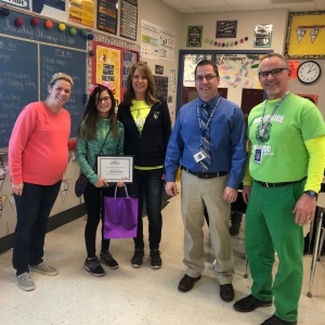 Young_Hoosier_Books Teresa Arroyo is the first student to read all 20 Young Hoosier books! That’s quite an accomplishment! She received a certificate of participation and a gift bag filled with fun prizes!