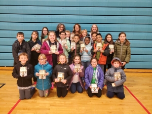 Clark_Author The 4th grade Summer Reading participants enjoyed a field trip to Clark Middle School to hear author, Jennifer Nielson.