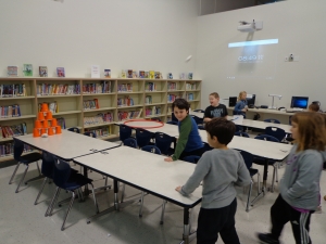 Snow_Fun_2 Students having a snow day in the library.
