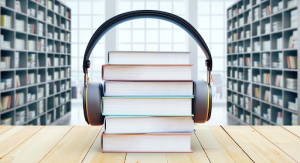 image of headphones and books